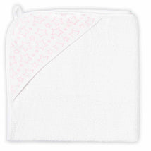 Rose Textiles - Star Muslin Lined Hooded Towel, Pink Image 1