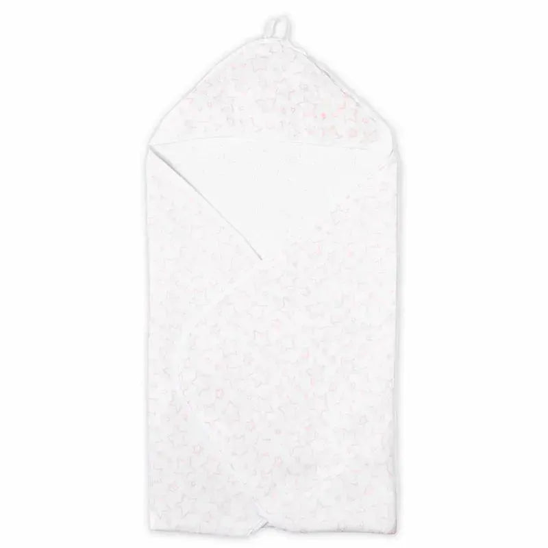 Rose Textiles - Star Muslin Lined Hooded Towel, Pink Image 2