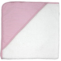 Rose Textiles - Striped Hooded Towel, Pink Image 1