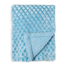 Rose Textiles - Textures Plush 2 Layer Blanket, Blue Image 1