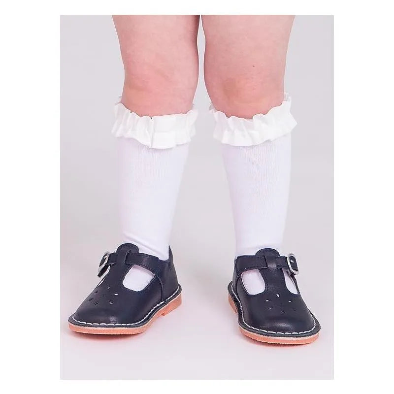 Rufflebutts - Girls 3-Pack Knee High Ruffle Socks, Dark Cherry, White, & Fir Green Red Image 3