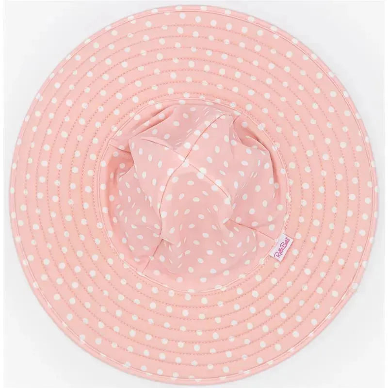 Rufflebutts - Pink Polka And Stripe Reversible Swim Hat Image 3