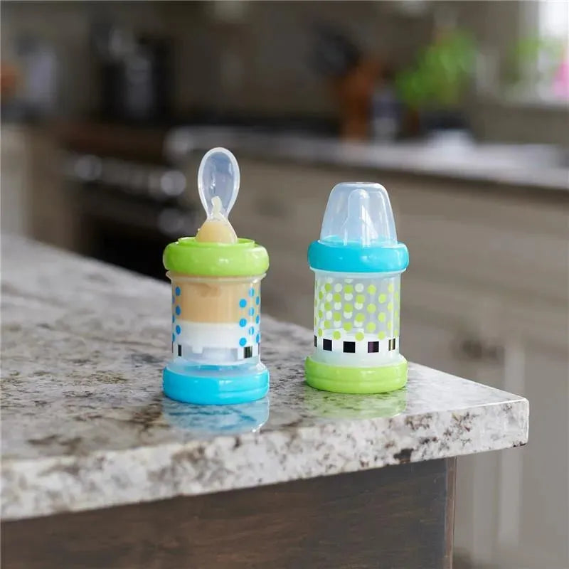 Sassy - Baby Food Nurser, 4+ Months Set of 2, 100% Silicone Nipple and Spoon BPA-Free Image 6