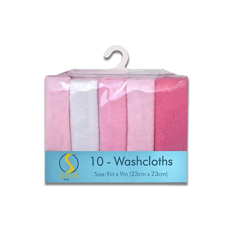 Spasilk - 10 Pack Washcloth Pink Image 9