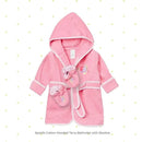 Spasilk - 100% Cotton Hooded Terry Bathrobe with Booties Baby One Size Gifts, Pink Fish Image 5