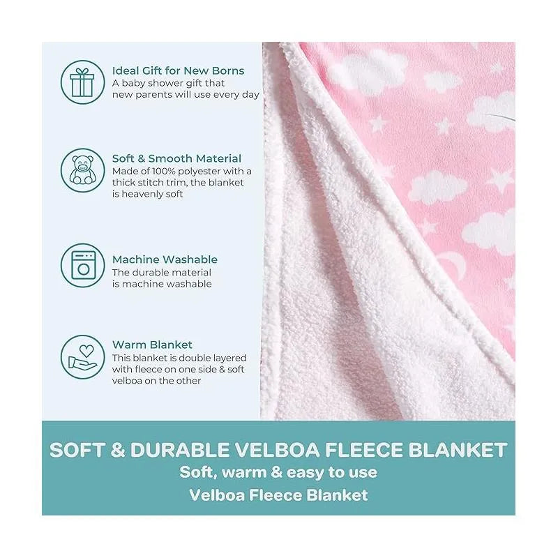 Spasilk - Fleece Velboa Blanket, Pink Celestial Image 4