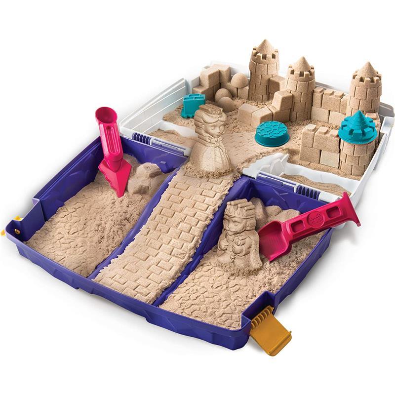 set of 4 kinetic sand, 300 g each, colorful, with sand molds and tools -  PEARL