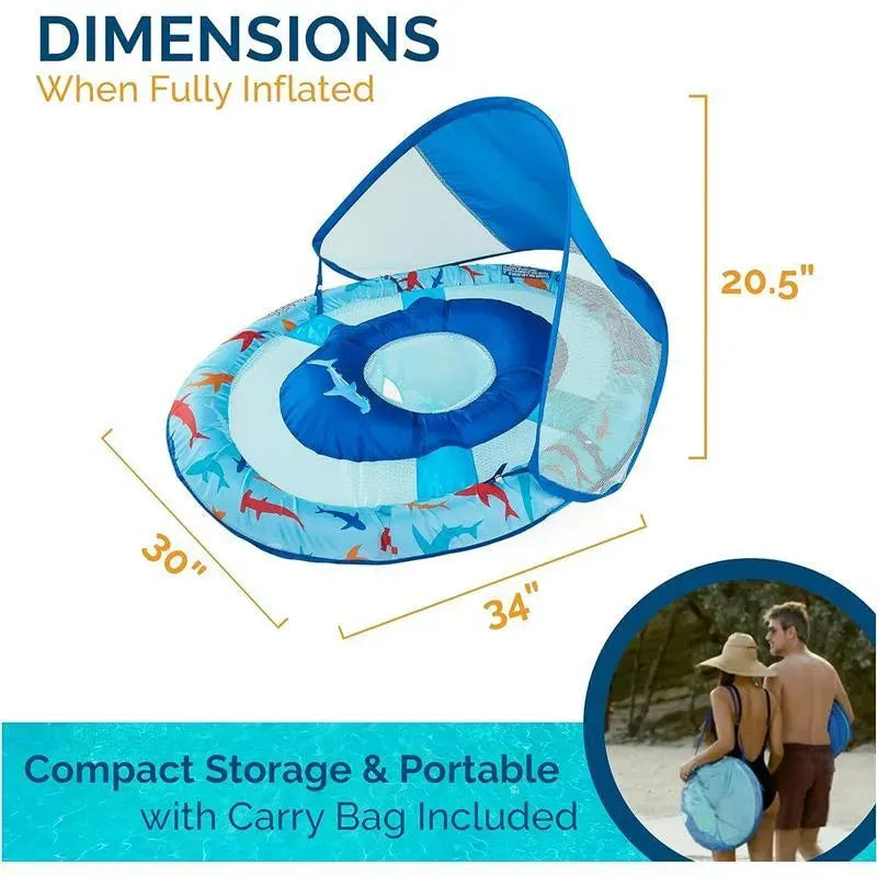 Spin Master - Swimways Sun Canopy Inflatable Baby Spring Float for Kids 9-24 Months, Shark Image 4