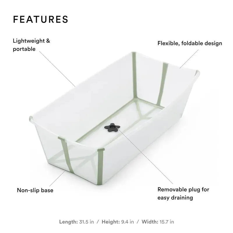 Stokke - Flexi Bath Tub® X-Large Bundle Transparent Green Image 7