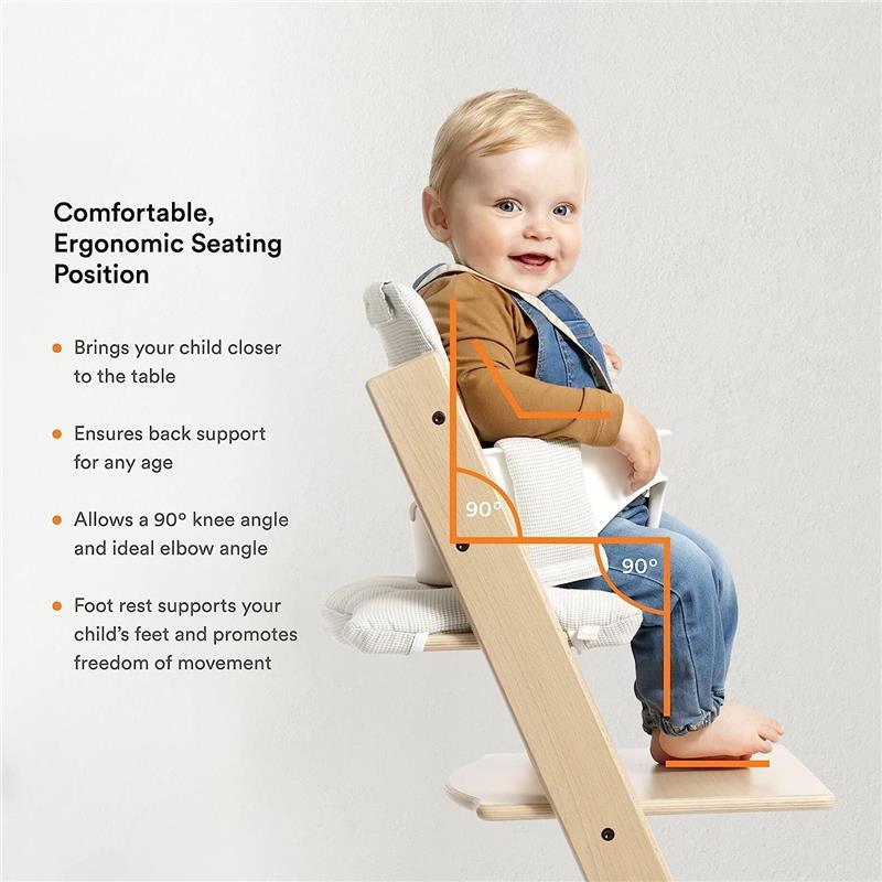 Outlet Stokke Ergonomic Tripp Trapp High Chair with Baby Set, White Wash