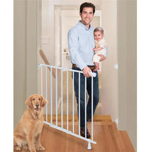 Summer Infant Simple-To-Secure Walk Thru Baby Gate, White Metal Image 3