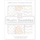 Swaddle Designs - 3Pk Muslin Swaddle Blankets, Floral With Gold Shimmer Image 1