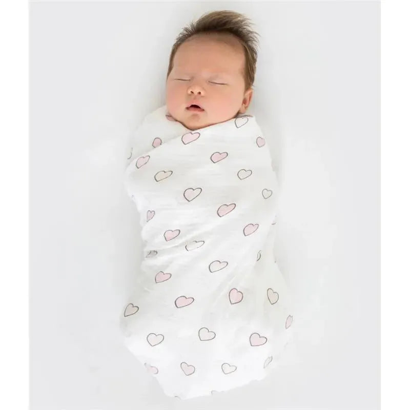 Swaddle Designs - Marquisette Swaddle Blanket Aimee, Pink Hearts Image 3