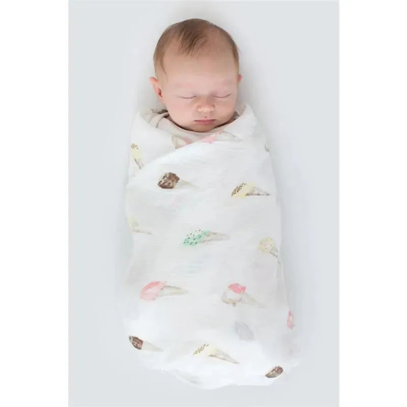 Swaddle Designs - Marquisette Swaddle Blanket, Watercolor Ice Cream Cones Image 3