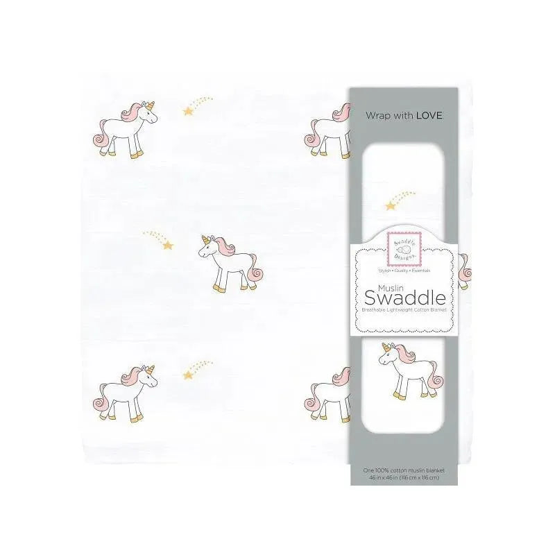 Swaddle Designs - Muslin Swaddle Blanket, Unicorn Image 1