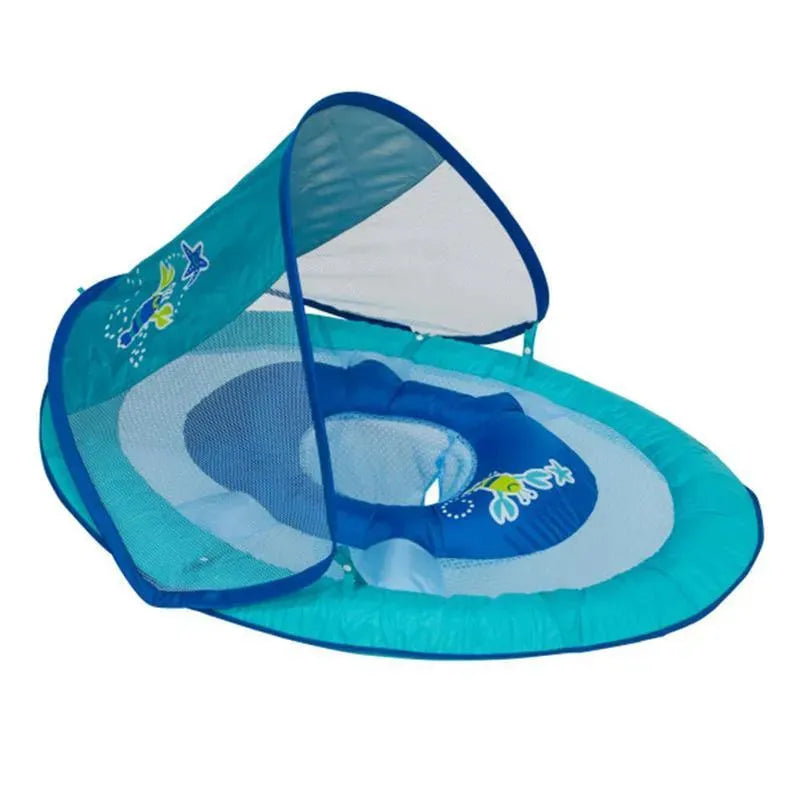 SwimWays - Infant Baby Spring Float, Blue Anchor | Baby Pool Float with Canopy Image 10