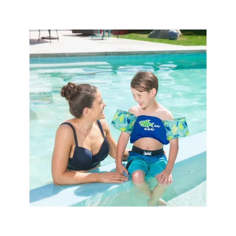 Swimways - Blue Fish Swim Trainer Life Jacket 30-50LB Image 2