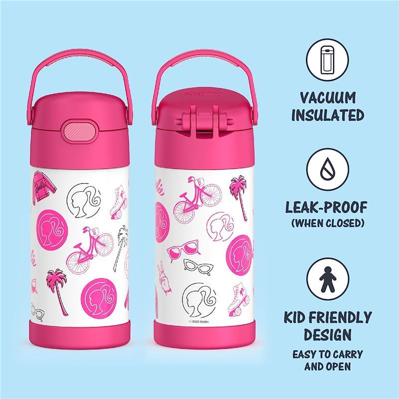 Thermos Funtainer Stainless Steel Insulated Pink Water Bottle W/Straw - 12Oz