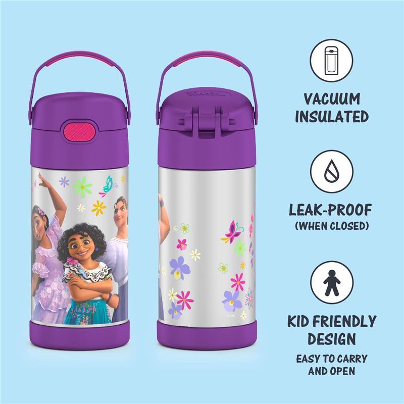 THERMOS FUNTAINER 12 Ounce Stainless Steel Vacuum Insulated Kids Straw  Bottle, Dreamy & FUNTAINER 12 Ounce Stainless Steel Vacuum Insulated Kids  Straw