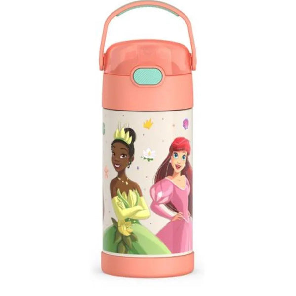 Thermos Funtainer Princess Insulated Bottle With Straw, Pink, 12