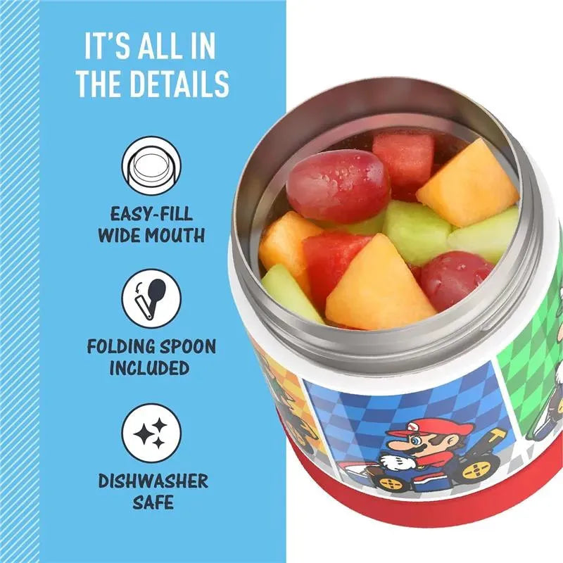 THERMOS - Stainless Steel Vacuum Insulated Food Jar with Spoon, 10 Oz, Mario Kart Image 2