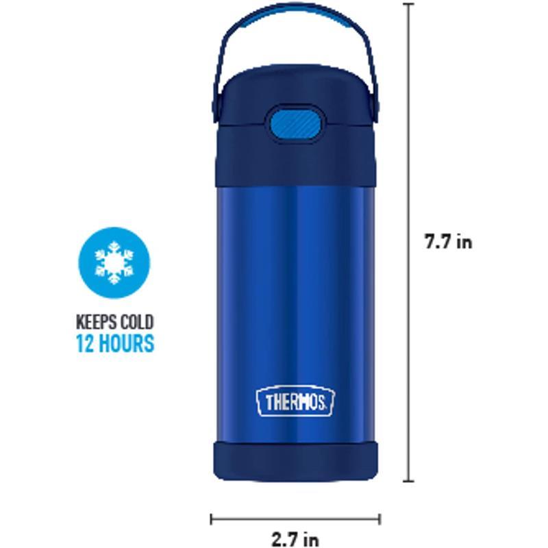 Thermos Beverage Bottle, Hot/Cold, Blue Mirror Stainless Steel, 40