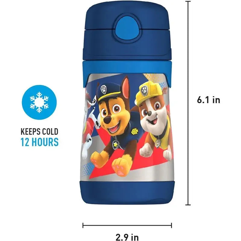 THERMOS - Vacuum Insulated Stainless Steel 10oz Straw Bottle, Paw Patrol Boy Image 2