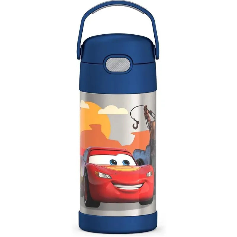 THERMOS - Vacuum Insulated Stainless Steel 12oz Straw Bottle, Cars Image 1