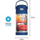 THERMOS - Vacuum Insulated Stainless Steel 12oz Straw Bottle, Cars Image 5