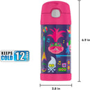 THERMOS - Vacuum Insulated Stainless Steel 12oz Straw Bottle, Trolls 3 Image 10