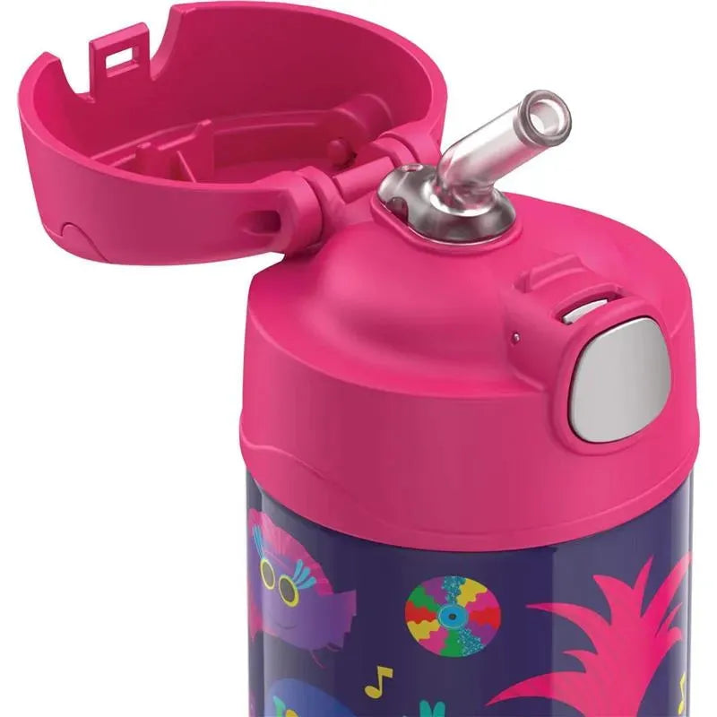 THERMOS - Vacuum Insulated Stainless Steel 12oz Straw Bottle, Trolls 3 Image 2