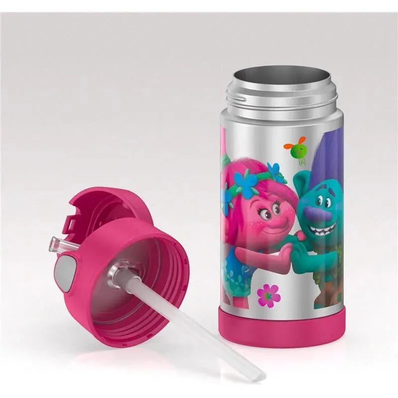 THERMOS - Vacuum Insulated Stainless Steel 12oz Straw Bottle, Trolls 3 Image 7