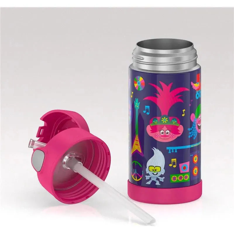 THERMOS - Vacuum Insulated Stainless Steel 12oz Straw Bottle, Trolls 3 Image 8