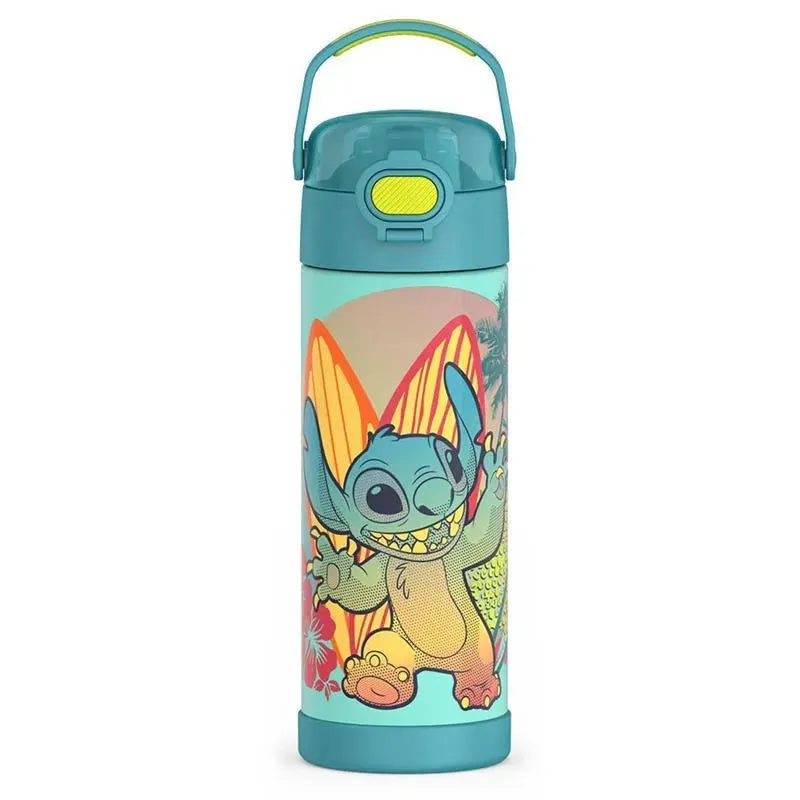 THERMOS - Vacuum Insulated Stainless Steel 16oz Straw Bottle, Stitch Image 1