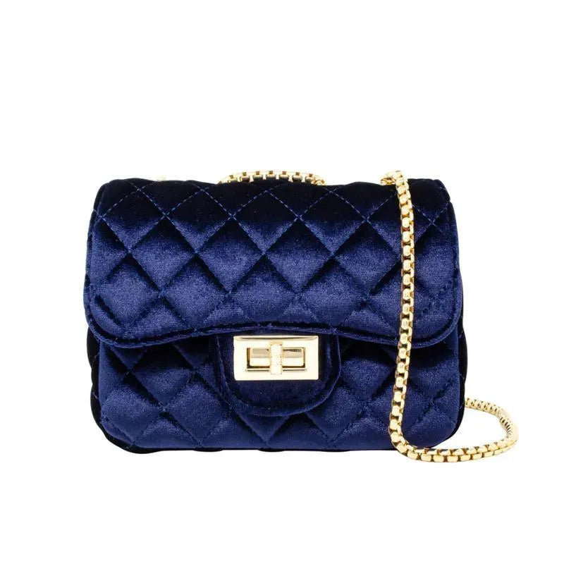 Tiny Treats - Classic Large Suede Handbag, Navy Image 1