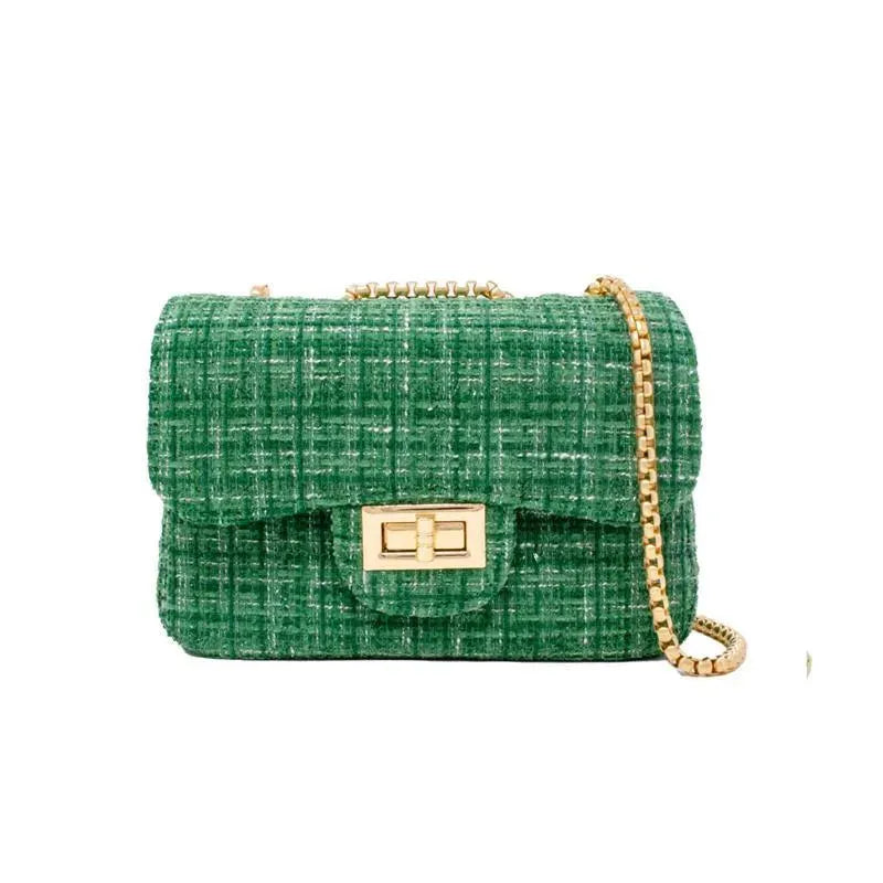 Tiny Treats - Classic Large Tweed Handbag, Green Image 1