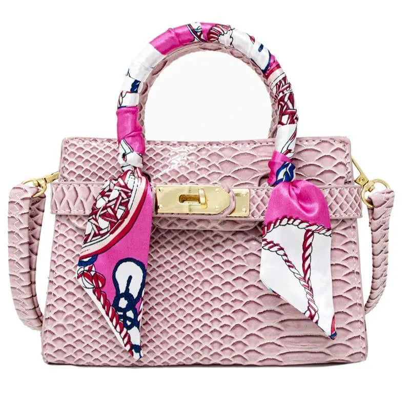 Tiny Treats - Crocodile Scarf Handbag, Pink Image 1