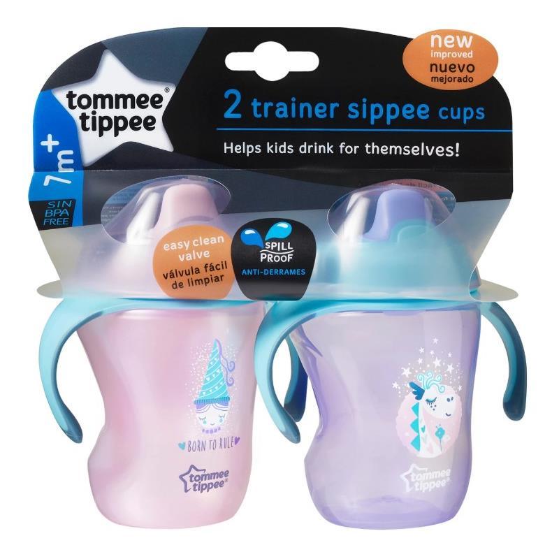 Tommee Tippee Toddler Sportee Sippy Cup, 12+ months 2pk pink/gray