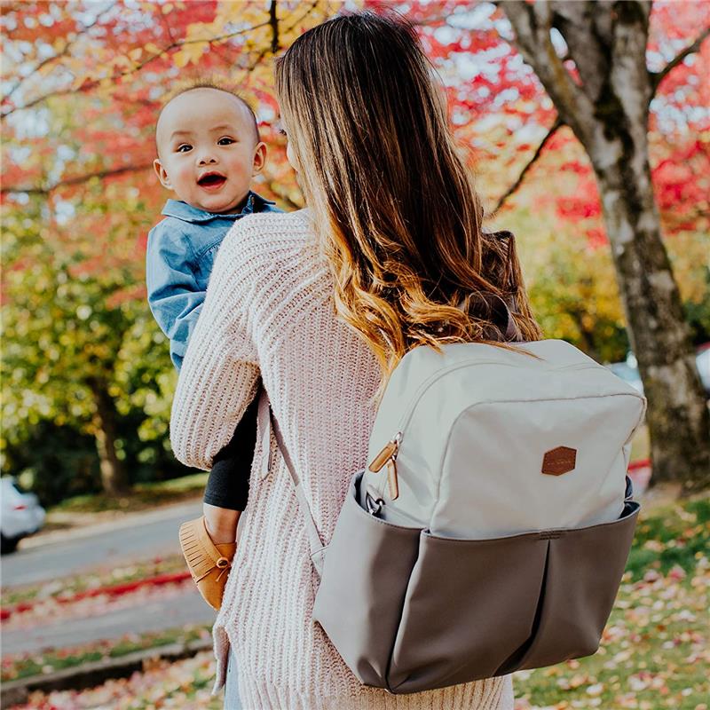 Tomy - Jj Cole Popperton Backpack Diaper Bag, Cream Mushroom Image 13