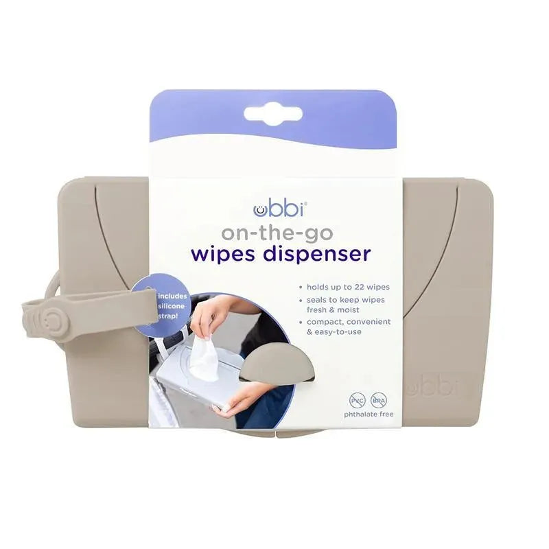 Ubbi - On-the-Go Baby Wipes Dispenser, Portable Wipes Container, Taupe Image 2