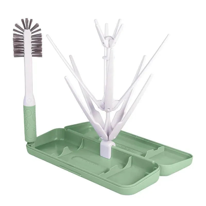 Ubbi - On-The-Go Drying Rack & Brush Set, Sage Image 1