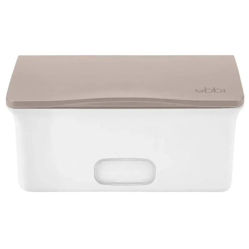 Ubbi - Wipes Dispenser with Weighted Plate and Secure Seal, Taupe Image 1