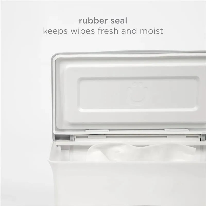 Ubbi - Wipes Dispenser with Weighted Plate and Secure Seal, Taupe Image 3