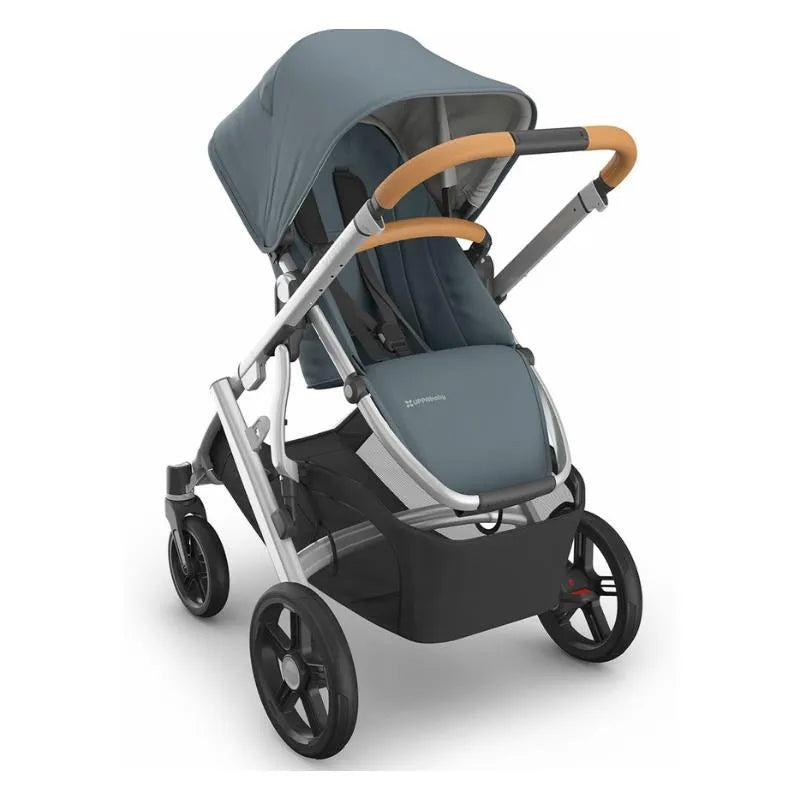 Uppababy - Vista V3 Stroller, Callum (Stone Blue/Silver Frame/Sand Leather) Image 5