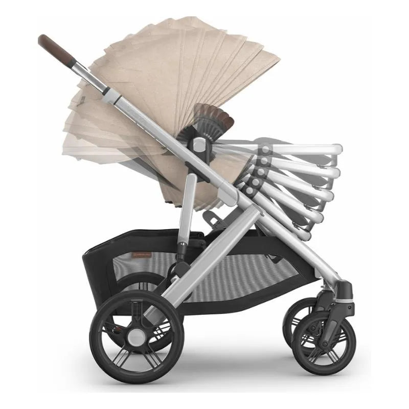 Uppababy - Vista V3 Stroller, Declan (Oat Mélange/Silver Frame/Chestnut Leather) Image 5