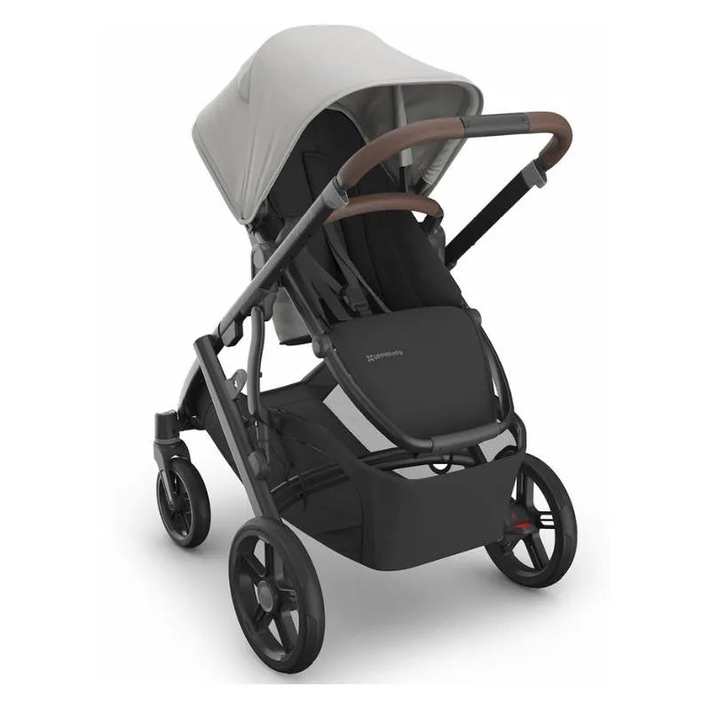 Uppababy - Vista V3 Stroller, Savannah (Pearl Gray Jacquard/Carbon Frame/Chestnut Leather) Image 2