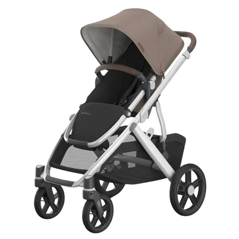 Uppababy - Vista V3 Stroller, Theo (Dark Taupe/Silver Frame/Chestnut Leather) Image 1