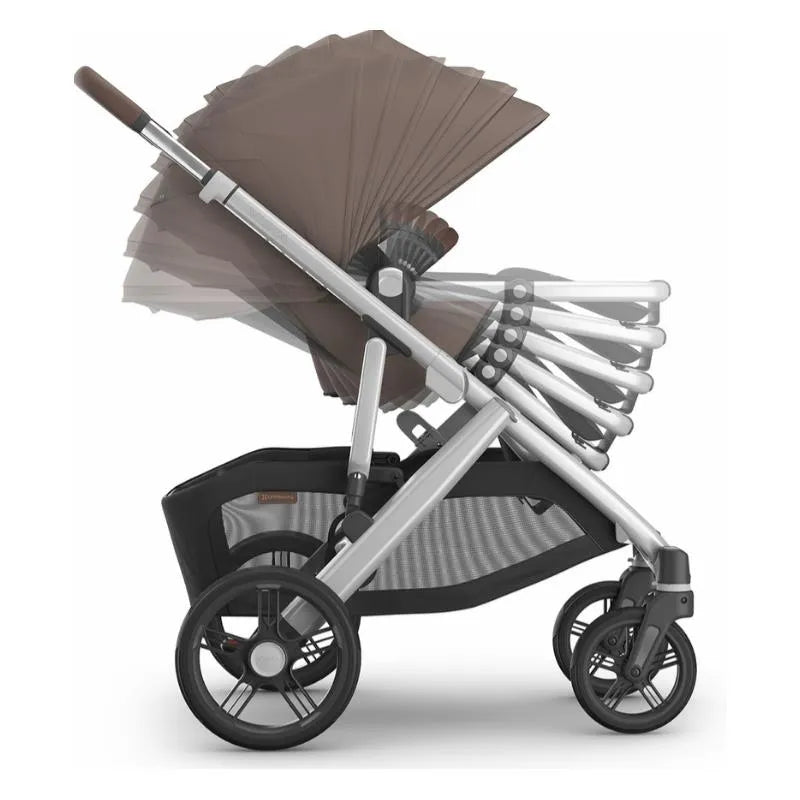 Uppababy - Vista V3 Stroller, Theo (Dark Taupe/Silver Frame/Chestnut Leather) Image 5