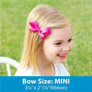 Wee Ones - Girls' Classic French Satin Hair Bow on a WeeStay Clip, Mini, White Image 3