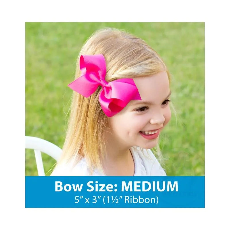 Wee Ones - Medium Organza and Grosgrain Overlay Hair Bow, Black Image 2